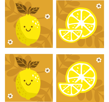 Dessous de verre geek citron et agrumes joyeux - TenStickers