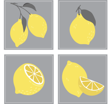 Dessous de verre ensemble d'illustrations de citrons - TenStickers