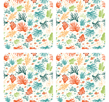 Dessous de verre motifs coralliens colorés - TenStickers