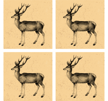 Dessous de verre bière illustration de cerf vintage - TenStickers