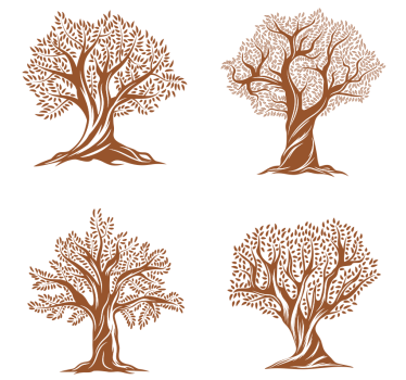 Dessous de verre bière silhouettes d'arbres détaillées - TenStickers
