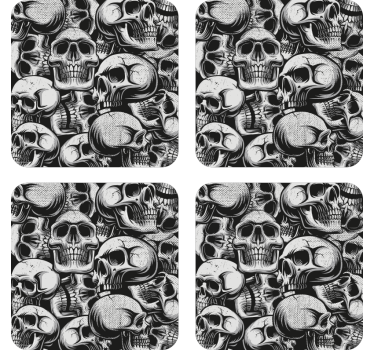 Dessous de verre geek motif crâne monochrome - TenStickers