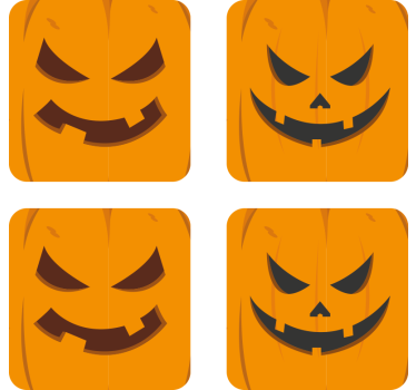 Différents sous-verres citrouilles halloween - TenStickers