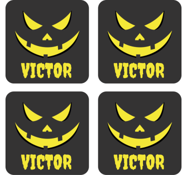 Dessous de verre Halloween personnalisé visage citrouille - TenStickers