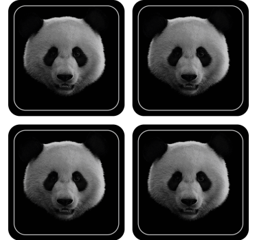 Dessous de verre geek motif visage de panda - TenStickers