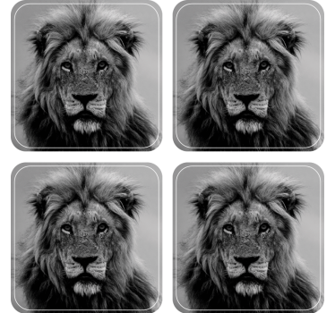 Dessous de verre moderne portraits de lions majestueux - TenStickers