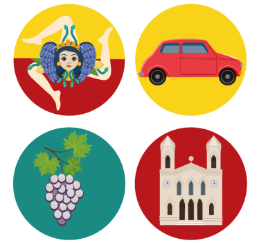 Dessous de verre moderne mythologie sicilienne raisins - TenStickers