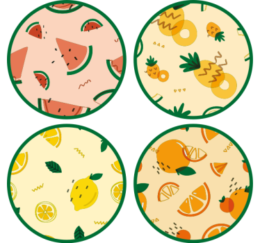 Dessous de verre geek motifs de fruits tropicaux - TenStickers