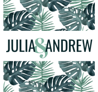 Dessous de verre mariage motif de feuille tropicale - TenStickers