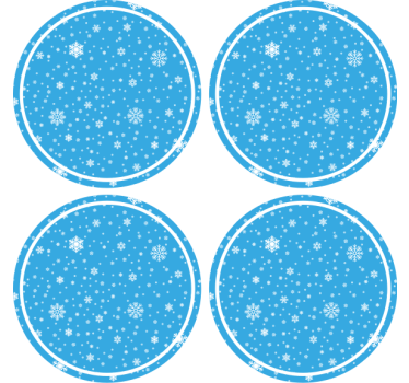 Dessous de verre noël motif flocon rond - TenStickers