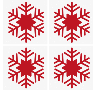 Dessous de verre noël motif flocon rouge - TenStickers