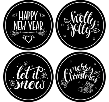 Dessous de verre noël salutations saisonnières joyeuses - TenStickers