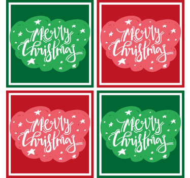 Dessous de verre noël typographie joyeuse festive - TenStickers