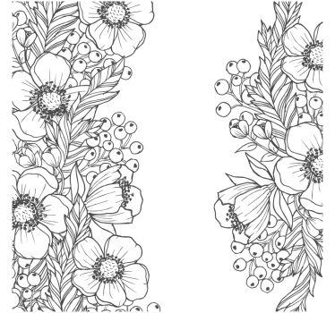 Dessous de verre motifs floraux en contour - TenStickers