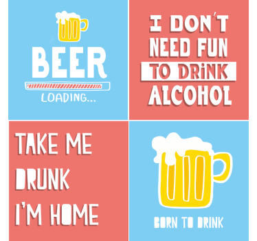 Dessous de verre bière citations amusantes - TenStickers