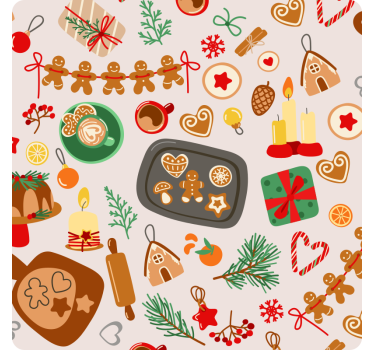 Dessous de verre noël friandises en pain d'épice - TenStickers
