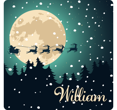 Dessous de verre noël traîneau de noël lune - TenStickers
