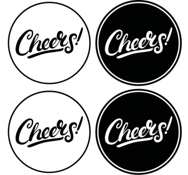 Dessous de verre bière typographie Élégante cheers - TenStickers