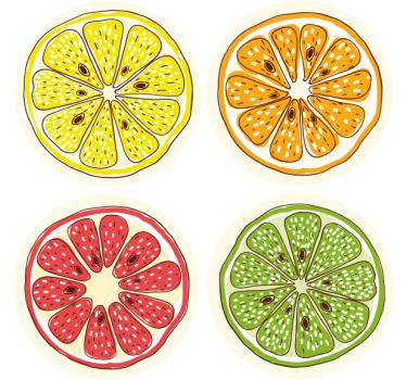 Dessous de verre geek motifs de tranches d'agrumes - TenStickers