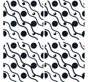 Dessous de verre motif ondulé avec cercles - TenStickers