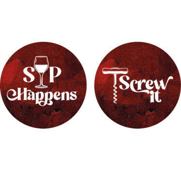 Dessous de verre citation humour sur le vin - TenStickers