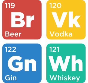 Dessous de verre bière cartes Éléments boissons - TenStickers