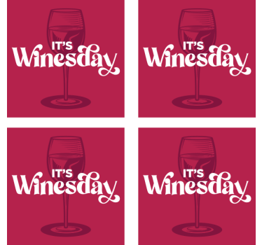 Dessous de verre citation mercredi verre de vin - TenStickers