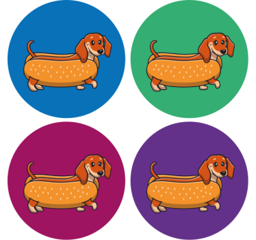 Dessous de verre geek chien saucisse joueur - TenStickers