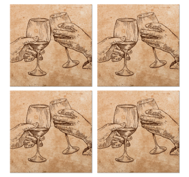 Dessous de verre bière verres à dessin main - TenStickers