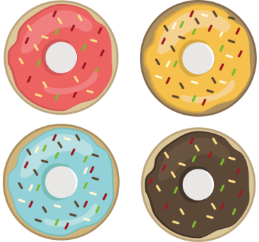 Dessous de verre geek designs de donuts colorés - TenStickers