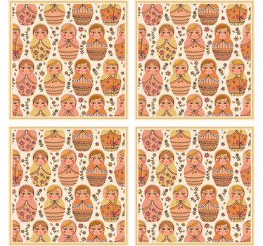 Dessous de verre geek motif de poupées russes colorées - TenStickers