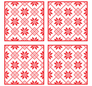 Dessous de verre noël motif floral rouge - TenStickers