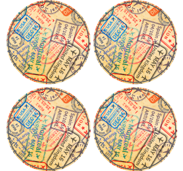 dessous de verre tres moderne Timbres de voyage - TenStickers
