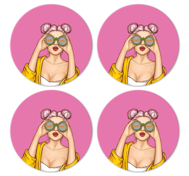 Dessous de verre geek personnage ludique avec lunettes - TenStickers