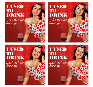 dessous de verre avec citation Je buvais - TenStickers