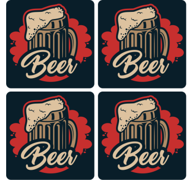 Dessous de verre bière illustration de chope mousseuse - TenStickers