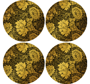 dessous de verre tres moderne Feuilles d'or - TenStickers