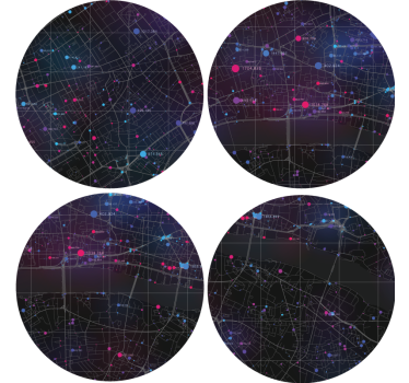 Dessous de verre motif carte abstraite - TenStickers
