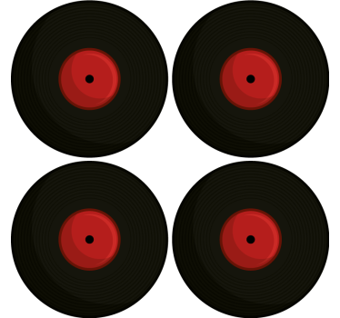 Dessous de verre vintage design disques vinyles rétro - TenStickers