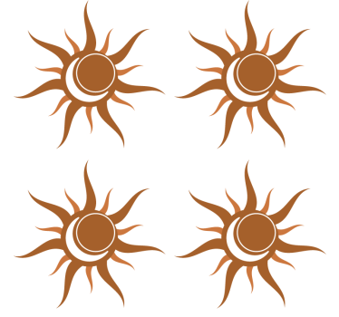 Dessous de verre symbole de soleil avec courbes - TenStickers