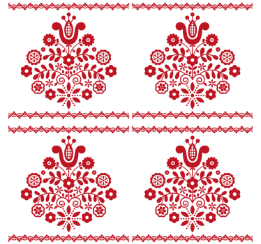 Dessous de verre motif floral folk - TenStickers
