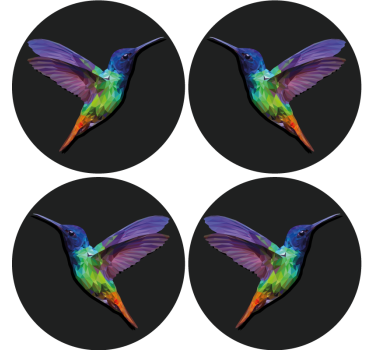 Dessous de verre geek motif colibri coloré - TenStickers