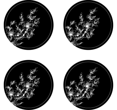 Dessous de verre art linéaire floral - TenStickers