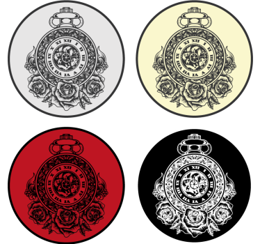Dessous de verre vintage montre à gousset et roses - TenStickers