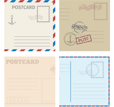 Dessous de verre moderne design carte postale vintage - TenStickers