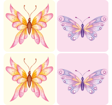 Dessous de verre geek motifs de papillons vibrants - TenStickers