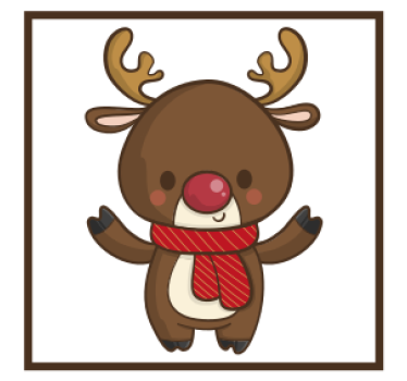 Dessous de verre noël renne joyeux avec écharpe - TenStickers