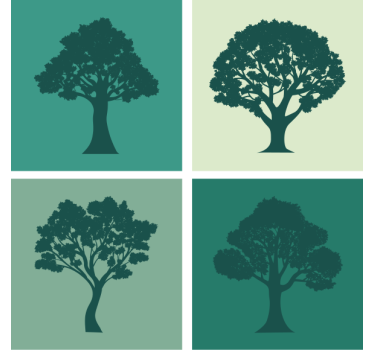 Dessous de verre collection silhouettes d'arbres - TenStickers