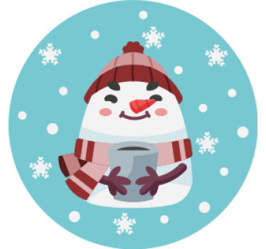Dessous de verre noël bonhomme de neige avec tasse - TenStickers