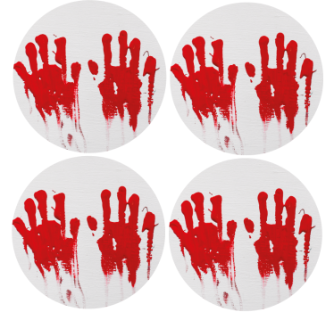 Dessous de verre halloween motif empreintes rouges - TenStickers